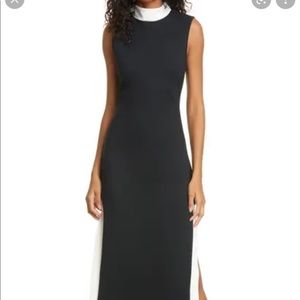 Staud black and white mock neck dress XS